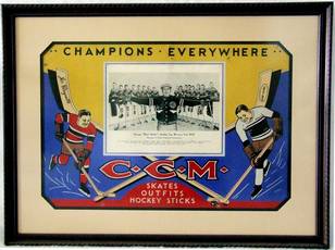 1934 Chicago Black Hawks CCM advertising piece