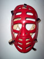 Dave Kelly's 1st goalie mask, made by Corkey Stickell, front shot